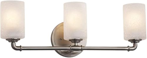 Justice Design Group Lighting FSN-8463-10-FRCR-NCKL Bronx - Barra de baño, níquel cepillado Justice Design Group Lighting FSN-8463-10-FRCR-NCKL Bronx - Barra de baño, níquel cepillado