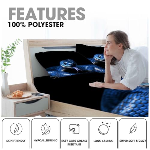 Drap housse 160x200 microfibre bleu d'une douceur hypoallergénique premium - 7