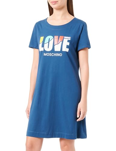 Abito a maniche corte con stampa Love Moschino multicolore