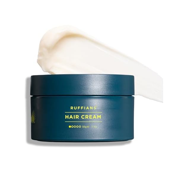 Ruffians Hair Cream, Nutrient-Rich Moisturising Haircare Solution For Fine Hair and Wavy Hair, Hair Cream for Men, Thicker Looking Hair, Soft Hold, Natural Finish, 50g