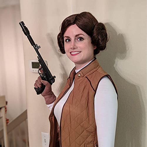 Yan Dream Women Girl's Center Party Short Brown Princess Hair Cosplay Costume Halloween Anime Wig With Bun #TOP6
