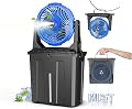 Ausic 10? 9L Portable Misting Fan, [Max 55Hrs] Outdoor Mister Fan for Outside Patios Golf, 20000mAh Rechargeable Battery Operated Travel Water Cooling Fan, Camping Patio Accessories - 3 Spray Misters