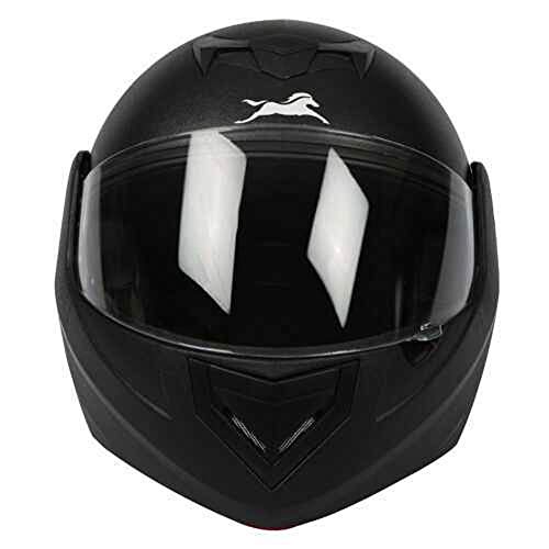 Image of TVS Full Face Motorbike Helmet, ISI DOT Certified, Clear Visor, Black, Size XL, for Men and Women