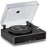1 by ONE All-in-One Vinyl Record Player, HiFi Turntable Built-in Speakers, Phono Preamp, AT-3600L Cartridge,Belt Drive 2-Speed, Black Classic Edition