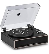 1 by One platenspeler met luidsprekers, all-in-one vinylspeler met Bluetooth, AT-3600L Tonabn...
