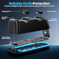 PS4 Ladegerät für PS4/Slim/Pro DualShock 4 Controller, Dual Schnelle PlayStation 4 Ladestation mit 9 RGB Modi & LED Statusanzeige – Ansicht 5