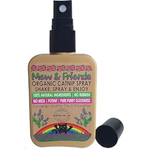 Mew & Friends Bio Katzenminze Spray &ndash; 100 % nat&uuml;rlich, hergestellt in Gro&szlig;britannien &ndash; Spielzeug & Beruhigung f&uuml;r Katzen &ndash; Nachhaltige Katzenminze