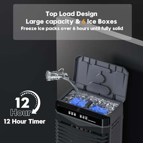 Auertech Evaporative Air Cooler, 1800 CFM Swamp Cooler with 5.3 Gal Water Tank & 6 Ice Packs, 3 Modes & 3 Speeds, 120° Oscillation, 12H Timer, Portable Air Cooling Fan for Bedroom, Home, Office
