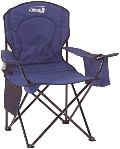 Coleman Portable Camping Chair with 4-Can Cooler, Cushioned Seat & Back with Side Pockets & Cup Holder, Carry Bag Included, Great for Camping, Tailgating, Firepits, Patio, & More