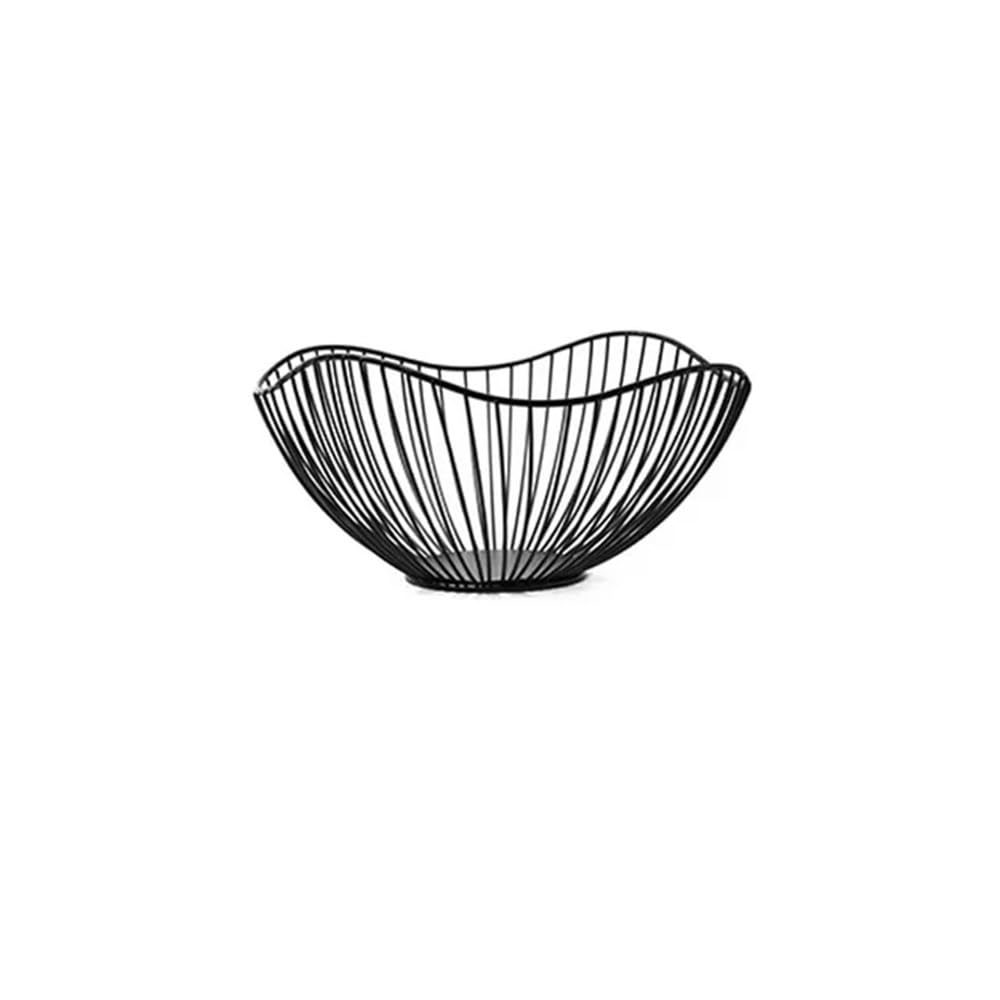 Frutero de metal moderno negro, cesta de almacenamiento para mesa comedor y pan