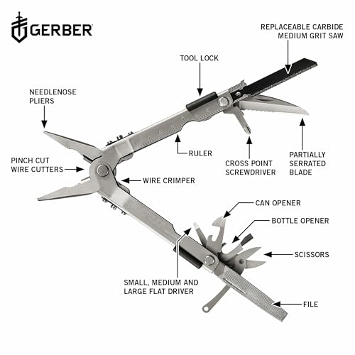 Image of Gerber Gear MP600 Pro Scout Multi-Plier - Multitool with 15 Tools, Including Needlenose Pliers - Premium Multipurpose Tool - 07563N