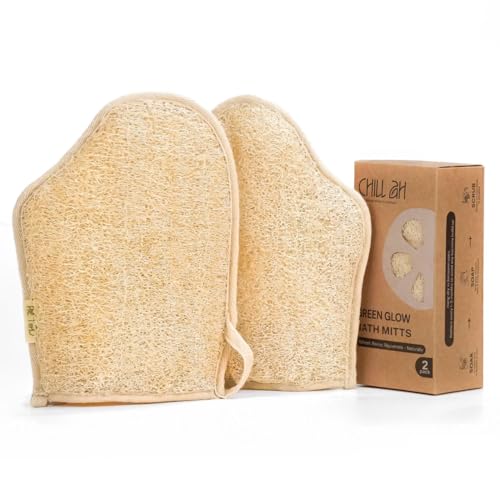 Chill Ah Green Glow Dual-Sided Loofah Gloves (2-Pack)