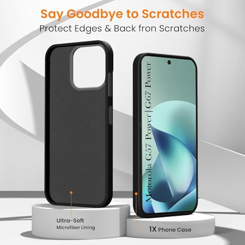 Image of Jkobi Rubberised Back Case Cover for Motorola Moto G67 Power | G57 Power (Textured Grip Design | Micro-Fiber Cloth Inside | Slim and Light Weight | Soft Touch and Feel)