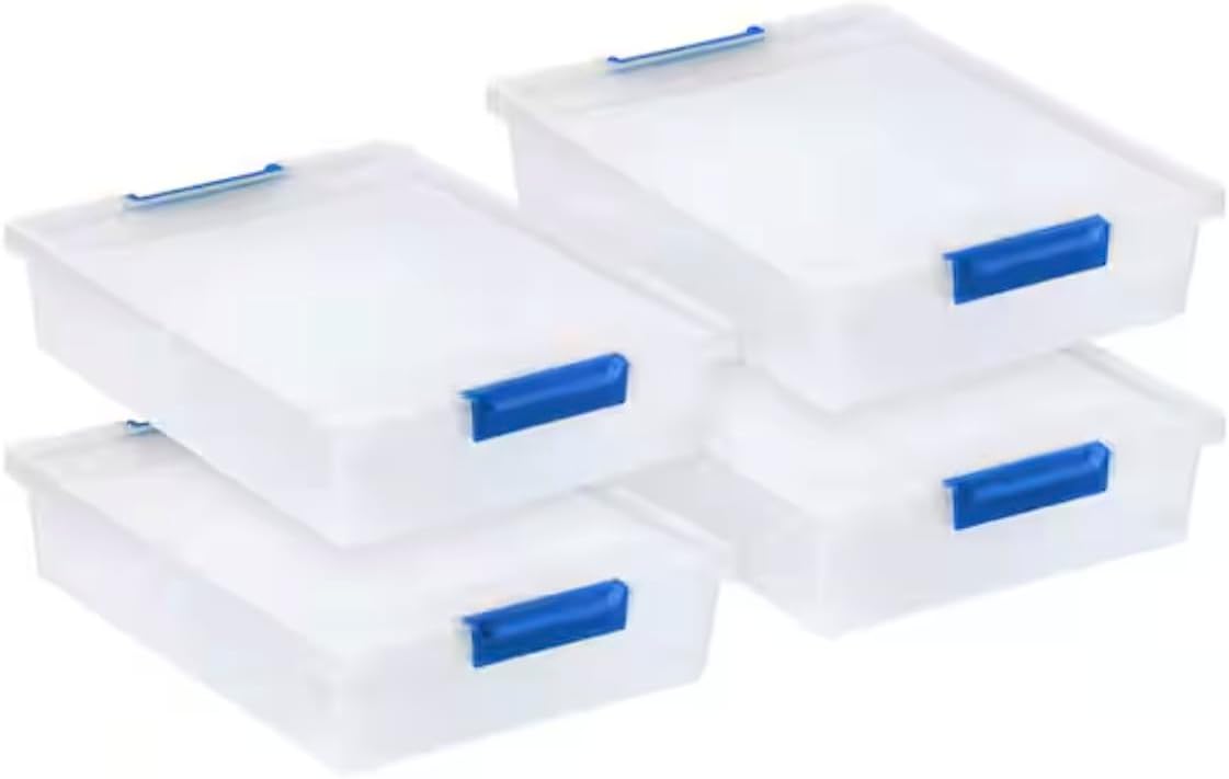5.5 Quart Storage Clip Box in Clear (4-Pack) PR44230