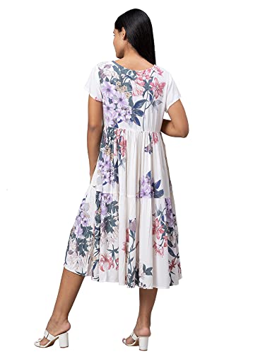 Image of AV2 Women's Rayon Regular Fit Maternity Feeding Layered And Tiered Kurti 5124 Dress