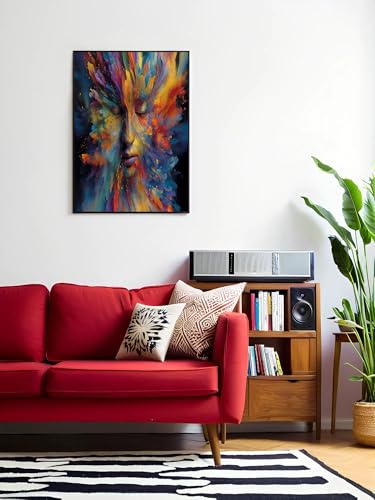 Lienzo azul oscuro de 80x120cm para transformar las paredes de tu sala de estar 2
