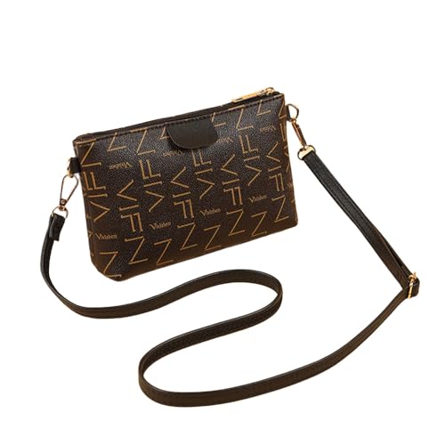 Bolsa tiracolo portátil vintage bolsa de moedas portátil mini bolsa transversal para telefone item pessoal casual caminhada mochila dia, Café preto, Retrô moderno