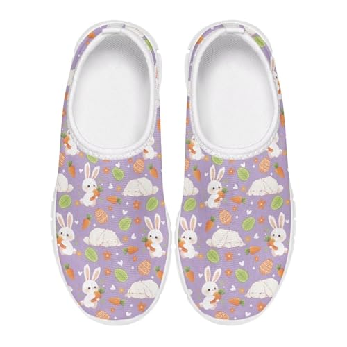 Girls Slip On Sneakers Easter Bunny Shoes for Girls Tennnis Gym Shoes3