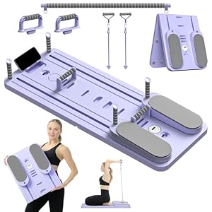 Pilates Board – Pilates Reformer Set, Multi-Purpose Foldable Pilates Reformer Board for Home,11 in 1 Pilates Equipment