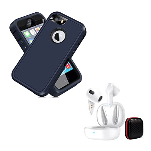 Funda resistente ACAGET y audífonos Bluetooth 5.1 blancos miniatura 1