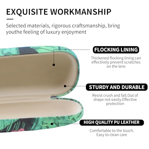 Image of PERFECTSIGHT Hard Shell Eyeglasses Case, PU Leather Protective Glasses Case, Cute Eyeglass Case for Women Men Girls