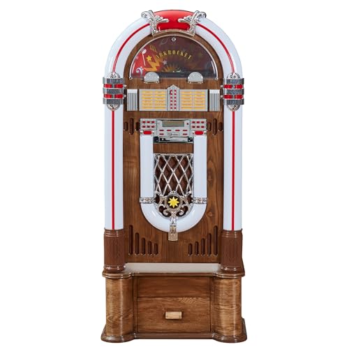 image for ARKROCKET Saturn V Jukebox with Stand • Vinyl Record Player • USB 