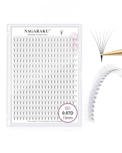 NAGARAKU Premade Volume Fans 6D 0.07 D 13mm 320 Fans Matte Black