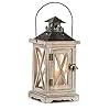 Wooden candle lantern rustic farmhouse distressed wood lantern decorative for vintage home decor shabby chic wedding christmas fireplace mantel patio table decoration 112 inch tall size s  urban country home decor