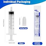 5ML Plastic No Needle Syringes, 32Pcs Separately Packaged 5ml Syringes with Caps, Multiple Uses Measuring Syring, Individually Packaging Syring for Liquid Preparation Animal Feeding - Image 2