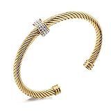 Dorriss Cable Cuff Bracelets for Women Gold Twisted Wire Composite Designer inspired Bangles Adjustable Elegant Antique Jewelry