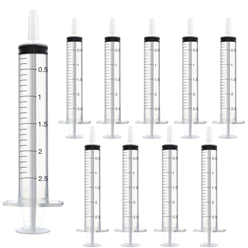 2.5ml Kunststoff Spritze 20 Stück Spritzen Einzeln Verpackt Langlebige Kolostrum Spritzen Vielseitige Dosierspritzen Wiederverwendbare Flüssigspritze Messspritze für Garten & Haustierpflege