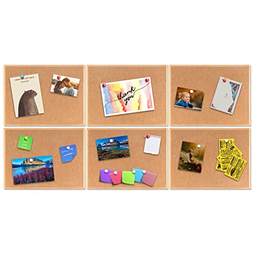 Uoisaiko Bulletin Board 16"X12", 6 Pack Large Felt Board Tiles Alternative To Cork Board For Wall Decor, Damage-Free Pin Board Decorative Notice Board Memo Board For Home Office School, 20 Push Pins #TOP1