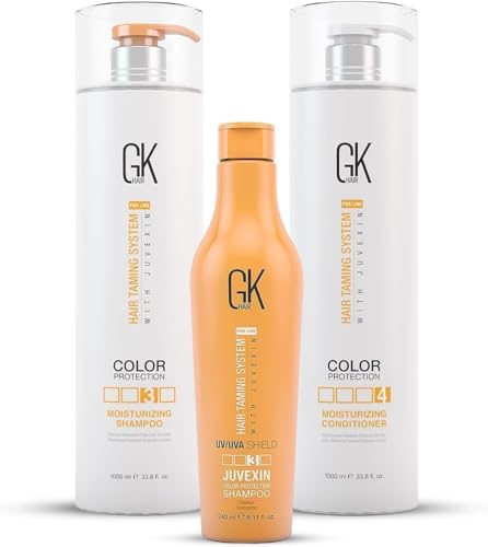 GK Hair Moisturising Shampoo and Conditioner, 1000ml, with Colour Shield Shampoo, 240ml