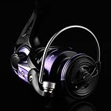 JINDEALLY Purple Fishing Reel, Metal Waterproof Lightweight Fishing Reel, HPCR Rolling Bearing, Smooth Operation,pw2000