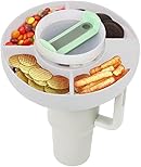 YUBIRD Snack Bowl for Stanley 40 oz Tumbler with Handle, Silicone Snack Tray for Stanley Adventure Travel Tumbler, Snack Ring for Stanley Quencher Adventure Stanley Cup Accessories (White)
