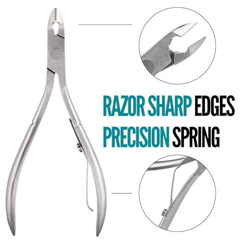 THR3E STROKES Trim Cuticle Nipper - Professional Stainless Steel Cuticle Remover/Trimmer for Pedicure, Manicure Tool for Toenails and Fingernails, Nail Care Professional Quality - Image 4