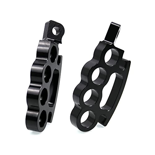 RULLINE Footpegs Passenger Footpegs Compatible with Dyna Sportster Fatboy Softails Low Rider Black