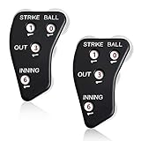 Deekin 2 Pieces 4 Wheel Baseball Umpire Clicker Black Umpire Indicator Gear Practical Baseball Counter Clicker for Innings Scorekeeper Recording Outs Innings Balls Softball Referee (Black White)