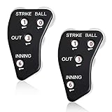 Deekin 4 Wheel Umpire Indicator Umpire Clicker Umpire Gear Baseball Clicker Outs Innings Balls and Strike Clicker for Softball (2 Pieces)