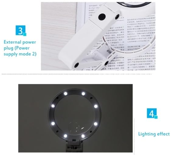 Tragbare Handlupe mit LED-Beleuchtung, Faltbare Tischlupe, Reparaturwerkzeug