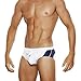 Men Swimwear Swim Bikini Briefs Pad Swimsuits Board Surf Shorts Trunks (White&DarkBlue,Tag XL (US L))