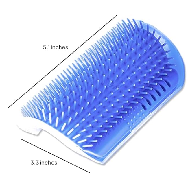 Cat Self Groomer ¨C Wall Corner Grooming Brushes for Cats and Small Pets ¨C Soft Silicone Massage Brush for Shedding Control and Face Rubbing (Dark Blue)-lLcuEdVf