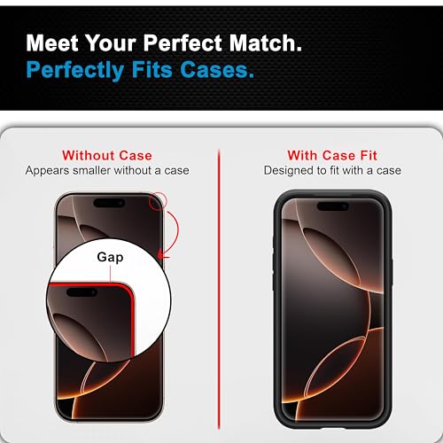 Image of CEDO Magic Box Tempered Glass for iPhone 16 Pro | Dust & Bublle Free Installation Screen Protector with auto Alignment Tool | HD Clear Quality Tempered Glass with Easy Installation Kit (Black)