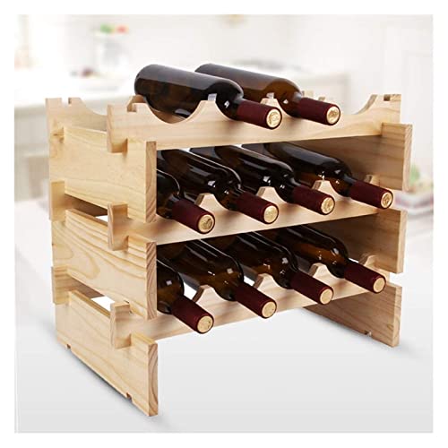 Soporte para botellas de vino de madera para pared