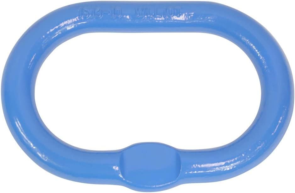 Mytee Products 1 Inch Oblong Master Link for Chain & Wire Rope, Grade 100 - WLL 22,000 Lbs (10 Tons), Blue - 4:1 Safety Factor - Alloy Steel, Heavy-Duty, Oval Master Link Ring for Lifting