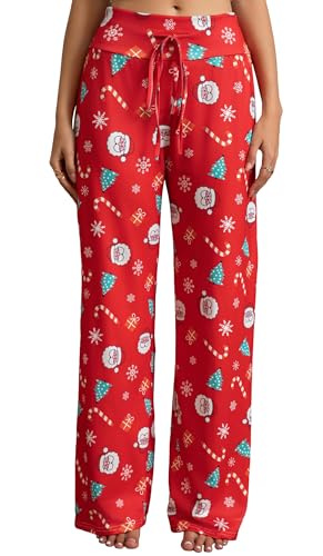 Image of Women Pajama Pants Comfy Lounge Wide Leg Casual Stretch Palazzo Drawstring Pj Bottoms Pants S-3XL