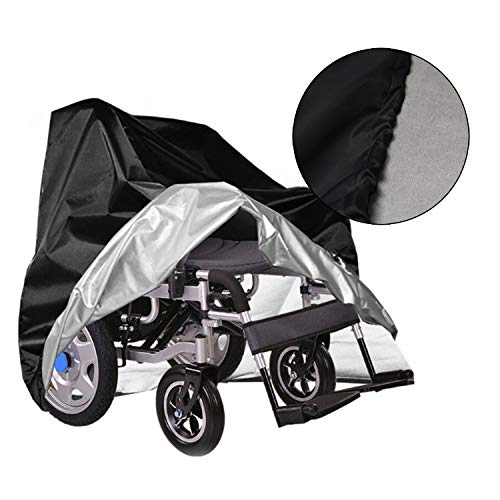 Womaco Mobility Scooter Cover Waterproof Power Electric Wheel Chair Cover For Travel Outdoor Wheelchair Storage Bag Rain Protector From Dust Dirt Snow Rain Sun Rays (Black, Medium) #TOP1