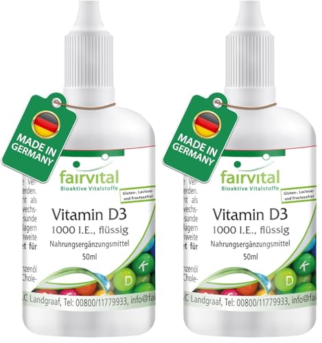 Vitamine D3 en gouttes liquide 1000 UI complément nutritionnel huile MCT 50ml