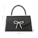 Dreubea Women's Tote Fashion Bowknot Rhinestone Evening Bag Beautiful Shiny Clutch Handbag Silver