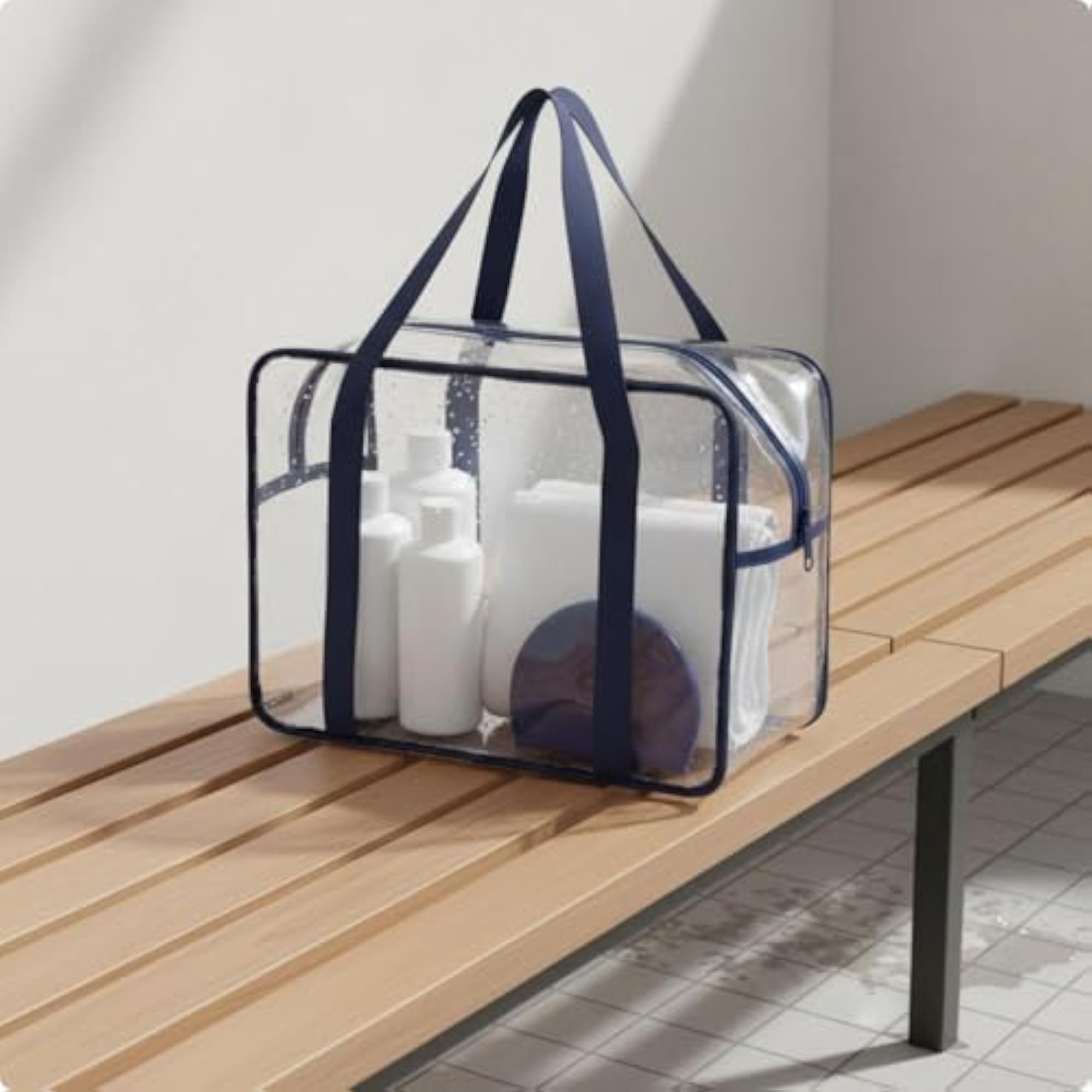 Clear PVC Tote Bag for Women, Waterproof Cosmetic Pouch